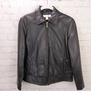 Petite Sophisticate genuine leather jacket